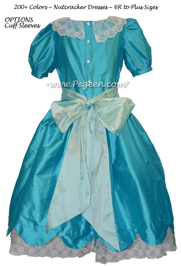 Matisse and Spa Blue Silk Nutcracker Dress for Clara and the Party Sene Style 724