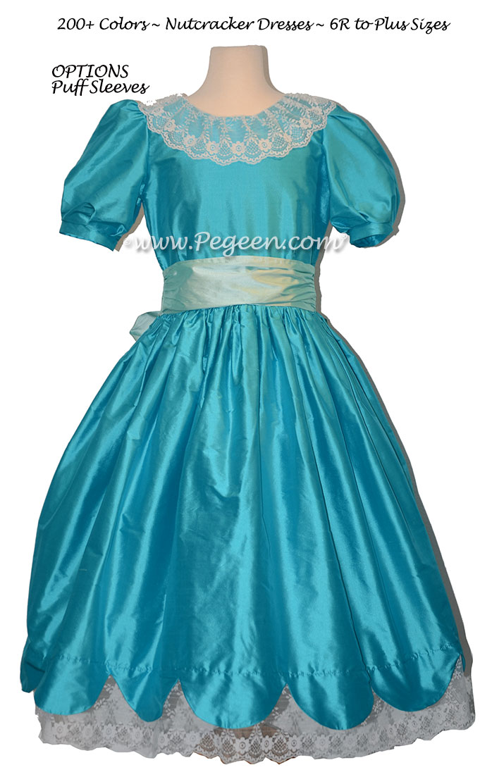 Matisse and Spa Blue Silk Nutcracker Dress for Clara and the Party Scene Style 724