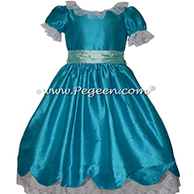 Mosaic Blue and Pond Aqua Silk Nutcracker Dress for Clara and the Party Scene Style 724 