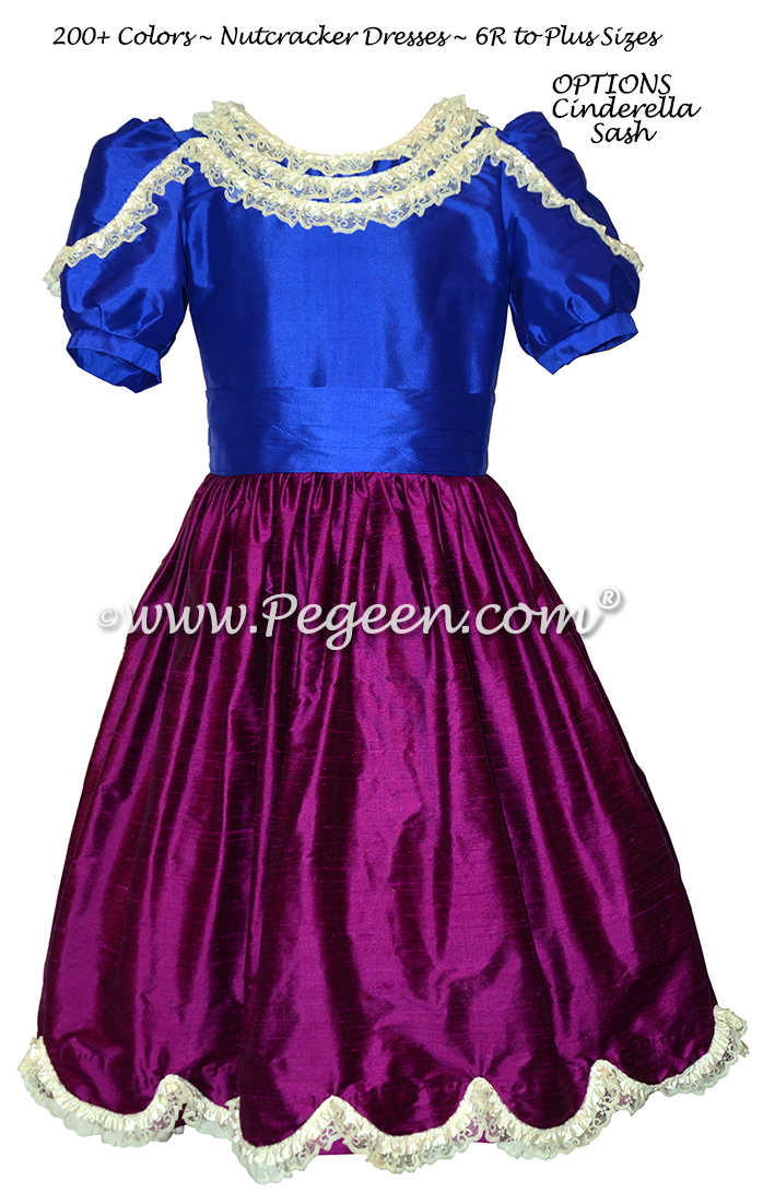 Indigo Blue and Boysenberry (purple) Nutcracker Ballet Party Scene Dresses - Style 725