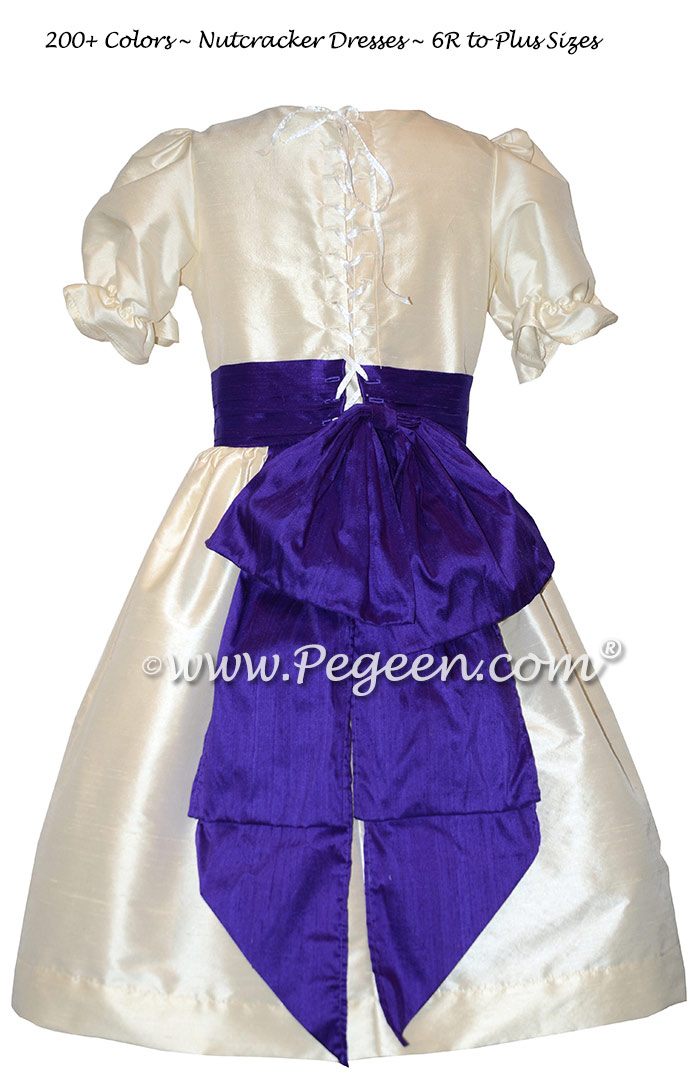 Bisque and Royal Purple Nutcracker Party Scene Dress Style 745 by Pegeen