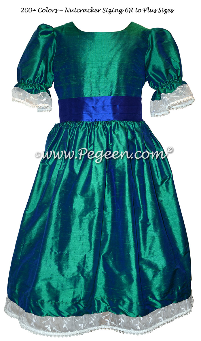 Custom Holiday Green and Sapphire Blue Nutcracker Dresses Style 745