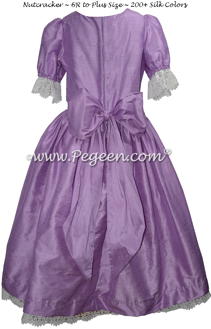 Amethyst Silk and Lace Nutcracker Dress for Nutcracker Party Scene