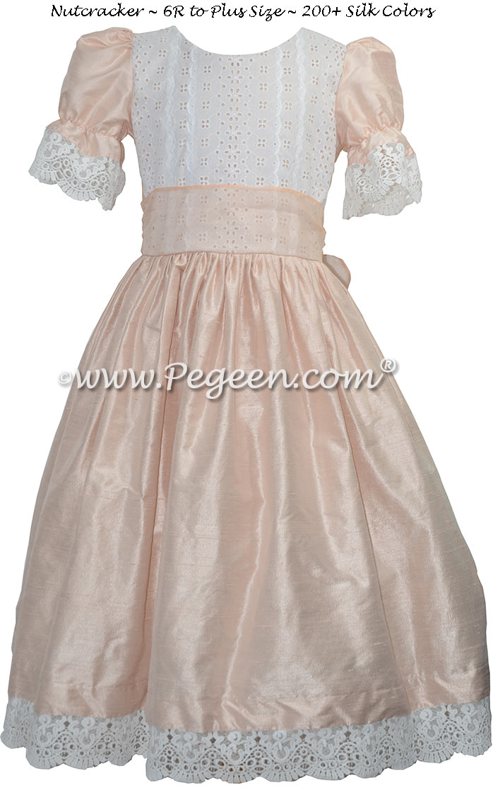 Blush Pink  Silk and Lace Nutcracker Dress for Nutcracker Party Scene