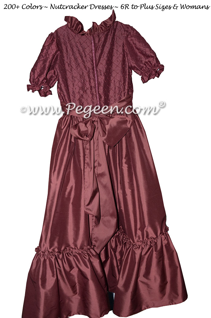 Women's Burgundy Nutcracker Dress for Party Scene Style 799