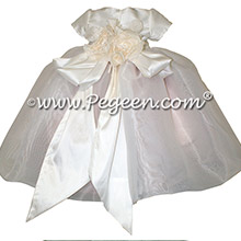 Pink silk infant flower girl dresses