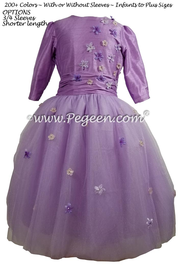 Amethyst Bat Mitzvah dress with shades of purple tulle
