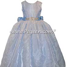 Blue Swarovski Crystals, Rhinestones and Tulle flower girl dresses