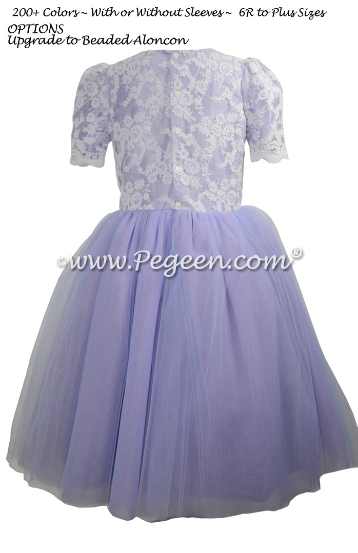 Periwinkle ballerina style Bat Mitzvah dresses with layers of tulle