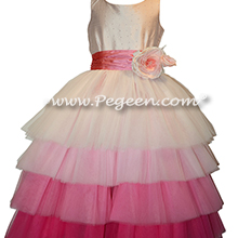 Pink sequins with pink ombre Jr Bridesmaids or Bat Mitvah dress - Style 932
