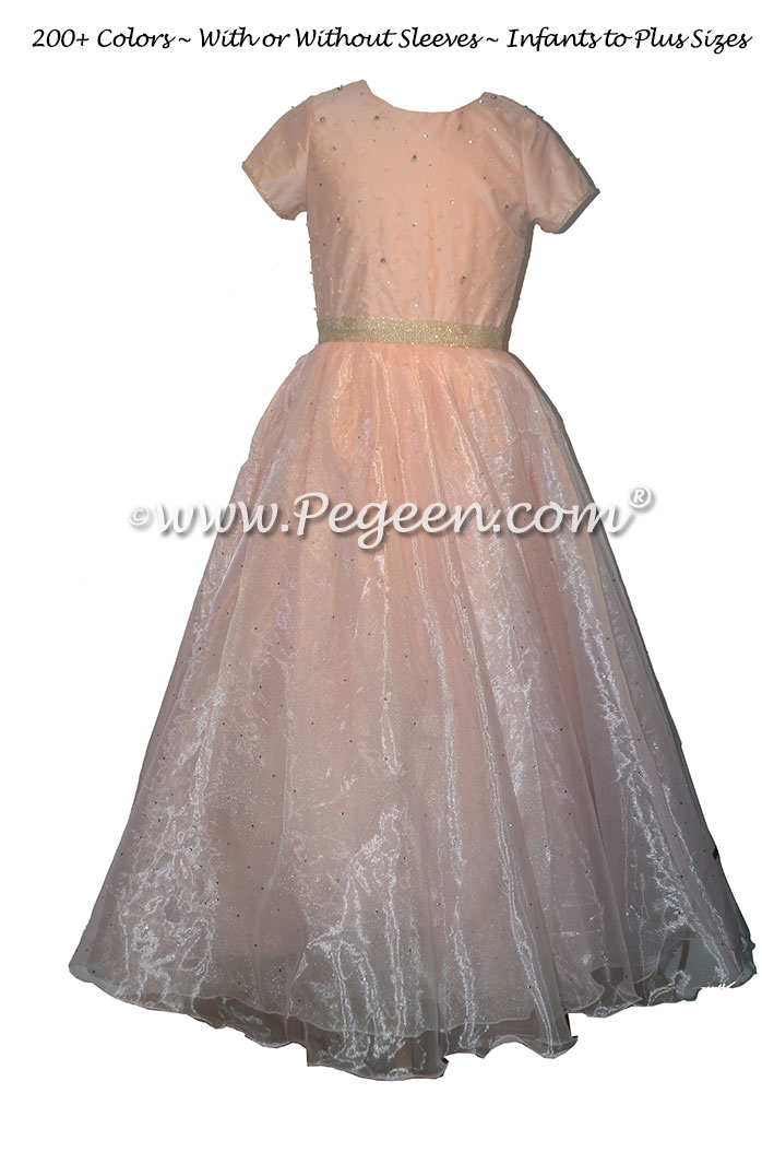 Swarovski Crystals and rhinestones Jr Bridesmaids dresses for Bat Mitzvah | Pegeen