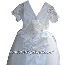 White silk couture style 1st Holy Communion dresses