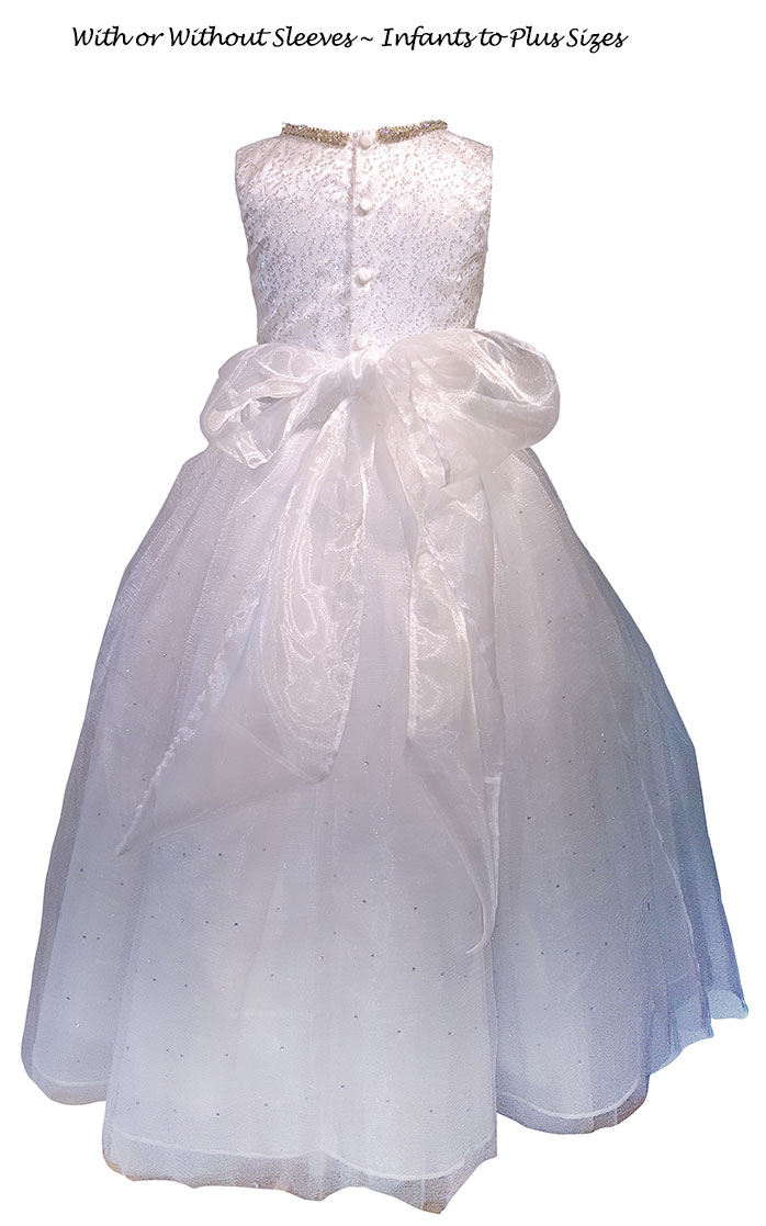 Sequinned Silk First Communion Dress Style 977
