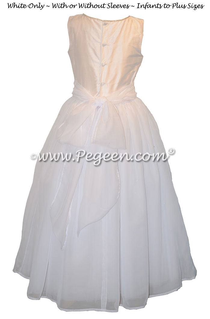 Antique White Crystal Bodice First Communion Dresses Style 998