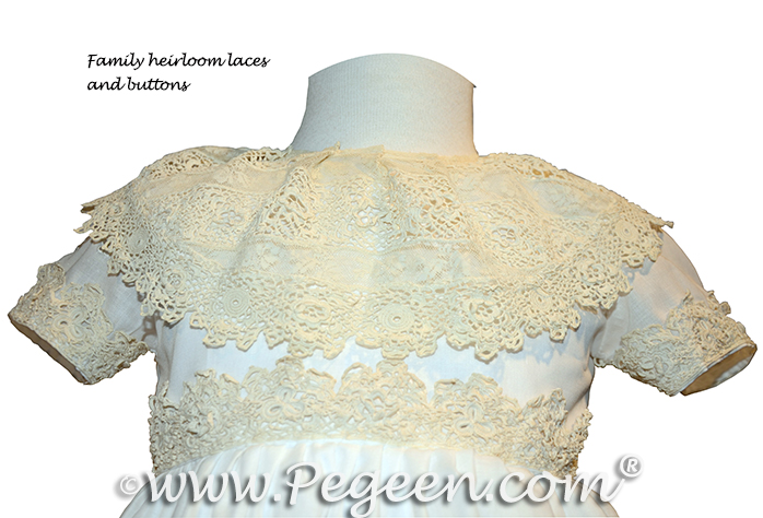 Antique Laces and Custom Embroidered Christening Gown | Pegeen