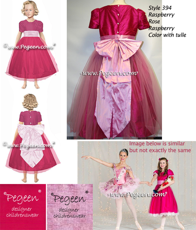 Raspberry pink and Rose Pink Silk and Tulle Clara Costume