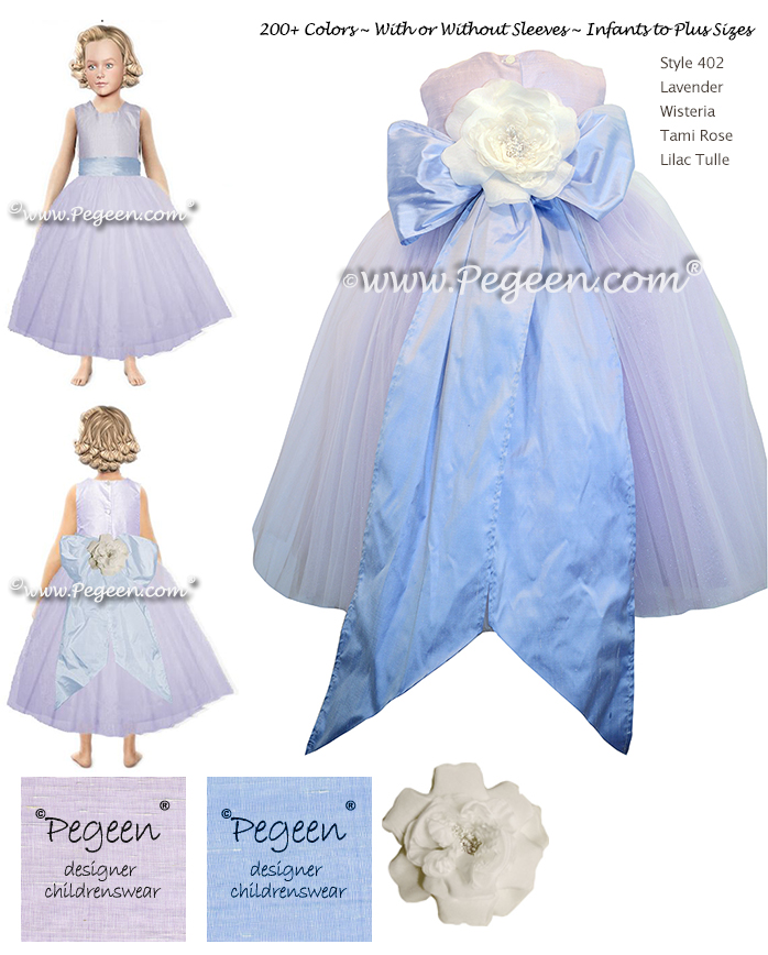 Lavender Flower Girl Dress By Pegeen Style 402 With A Ruffled Sash