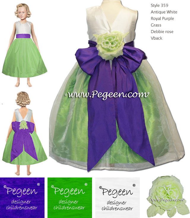 green dress with purple flowers