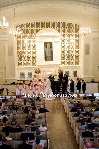 Pink and Ivory Silk flower girl dress of the year for 2009