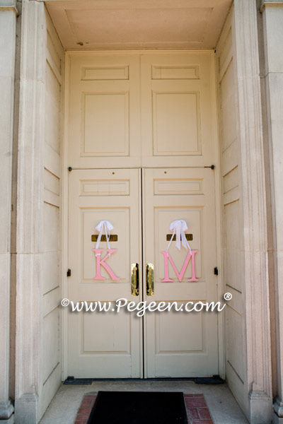 Pink and Ivory Silk flower girl dress of the year for 2009