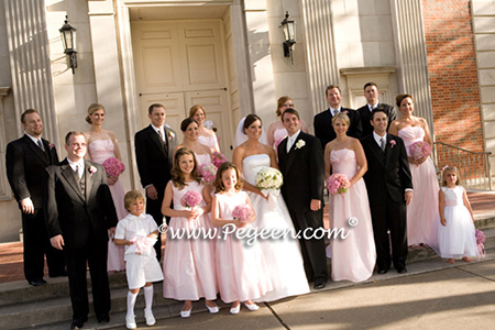 Pink and Ivory Silk flower girl dress of the year for 2009