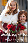 Flower Girl Dress/Wedding of the Year in Red and Gold Christmas themed wedding