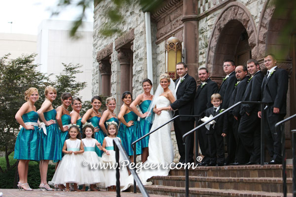 Pegeen aqua, tiffany blue and bisque creme or ivory tulle Wedding of the Year