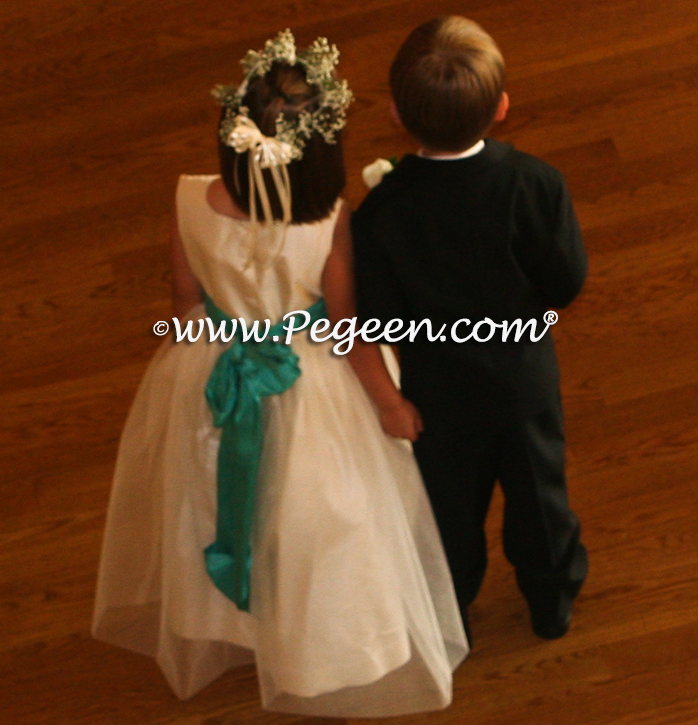 Pegeen aqua, tiffany blue and bisque creme or ivory tulle Wedding of the Year