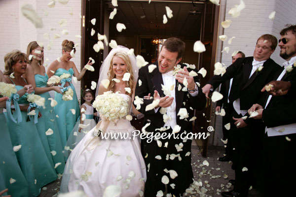 Tiffany Blue Wedding of the year flower girl dress