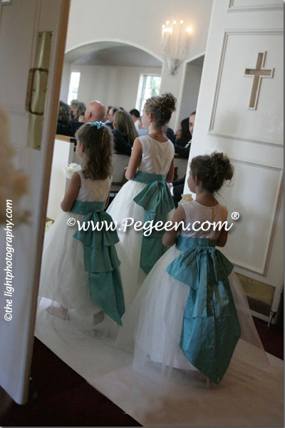 flower girl dresses in tiffany blue by pegeen.com