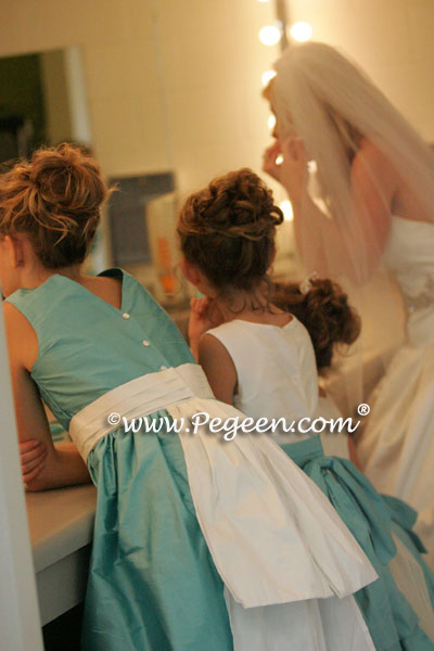 Tiffany Blue Wedding of the year flower girl dress