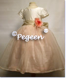 Blush pink and ivory organza flower girl dresses