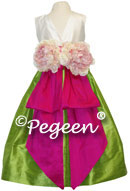 Boing or Hot Pink and Apple Green FLOWER GIRL DRESSES