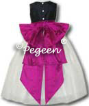 Black, Flamingo Pink flower girl Dresses