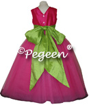 Apple Green and Shock Pink with back bow and flowers for flower girl dresses of the week