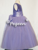 Violet purple tulle flower girl dresses