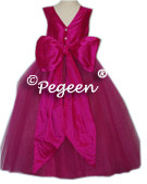 BRIGHT PINK RASPBERRY DESIGNER COUTURE FLOWER GIRL DRESSES CALLED BOING