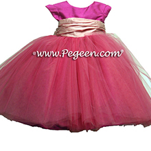 infant tulle flower girl dress in pink