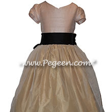 Flower Girl Dresses in Pink, Black and Gold