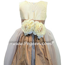Baby Pink and New Ivory ballerina style Flower Girl Dresses with Crystal tulle