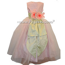 Custom Petal Pink silk with Organza CUSTOM FLOWER GIRL DRESSES by Pegeen Style 313