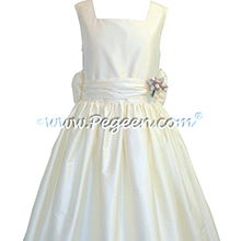 New Ivory flower girl dresses style 319 in Silk by Pegeen