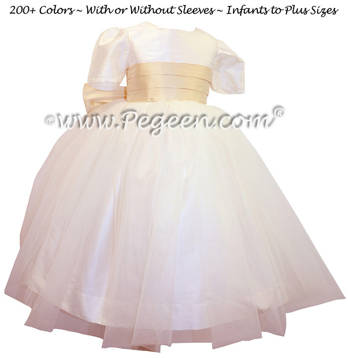 Wheat and ivory Flower Girl Dresses Classic Style 326