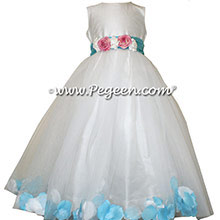 Bahama Breeze FLOWER GIRL DRESSES with TULLE - style 333 by pegeen