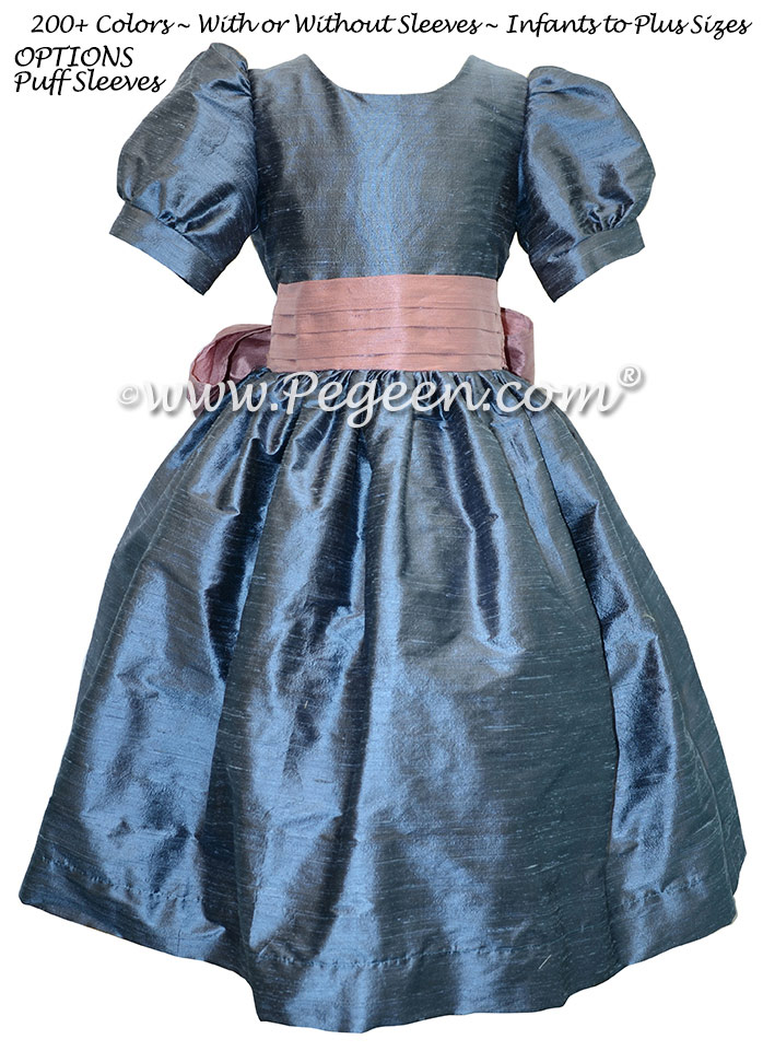 Arial Blue and Rum Pink flower girl dress used for Clara's Nutcracker Party Scene