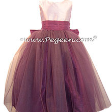 Eggplant and Lavender Silk and Tulle ballerina style Flower Girl Dresses