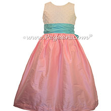 Pink and Turquoise Flower Girl Dresses