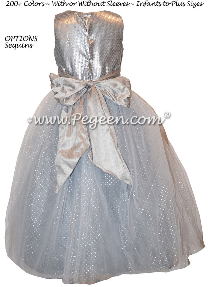 Silk Flower Girl Dresses with Sequined Bodice Style 372 | Pegeen
