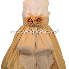 Spun Gold and Pure Gold Silk Flower Girl Dresses