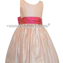 BABY PINK AND SORBET PINK JR. BRIDESMAID DRESS STYLE 388 BY PEGEEN